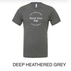 Birch Tree Lodge T-Shirt | Deep Heathered Grey